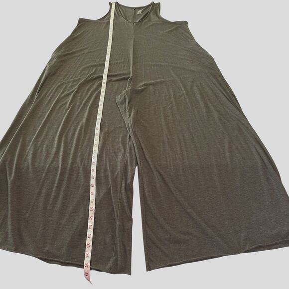 Natural Life Jumpsuit One Size Oversized Green Jersey Wide Leg V-neck Pockets - Picture 12 of 14
